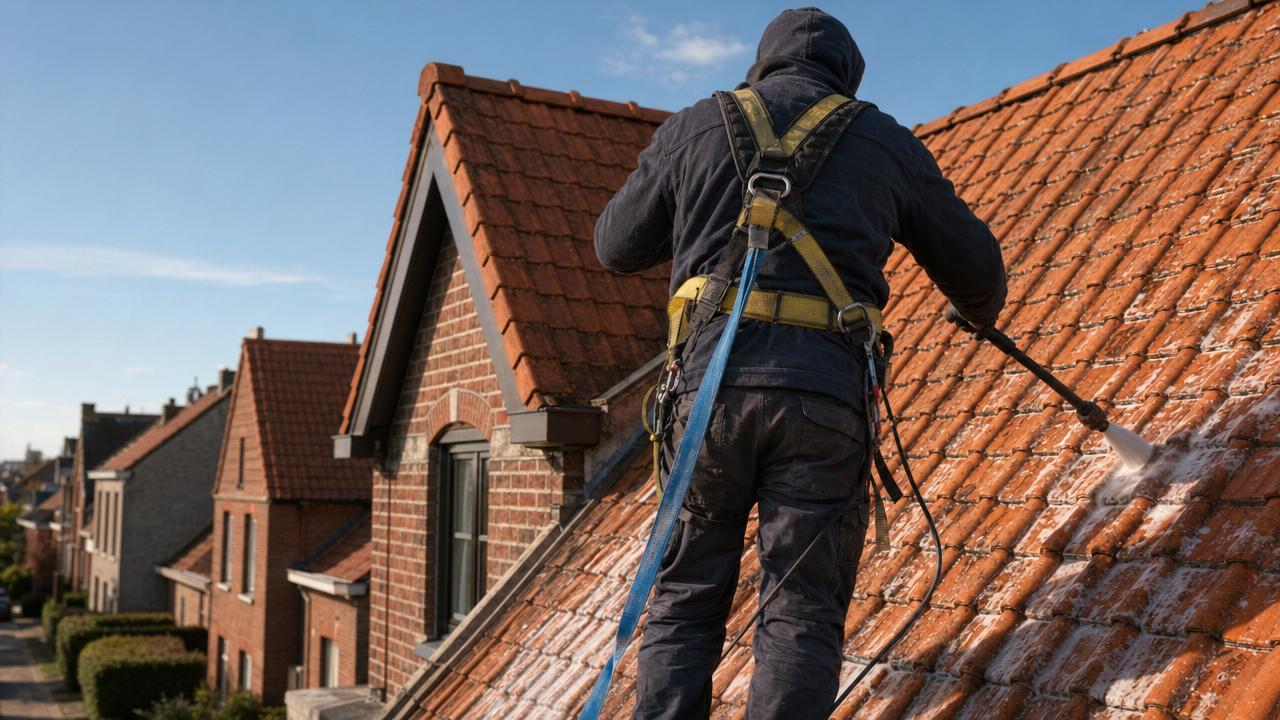 Dakreiniging Hellend Dak in Genk